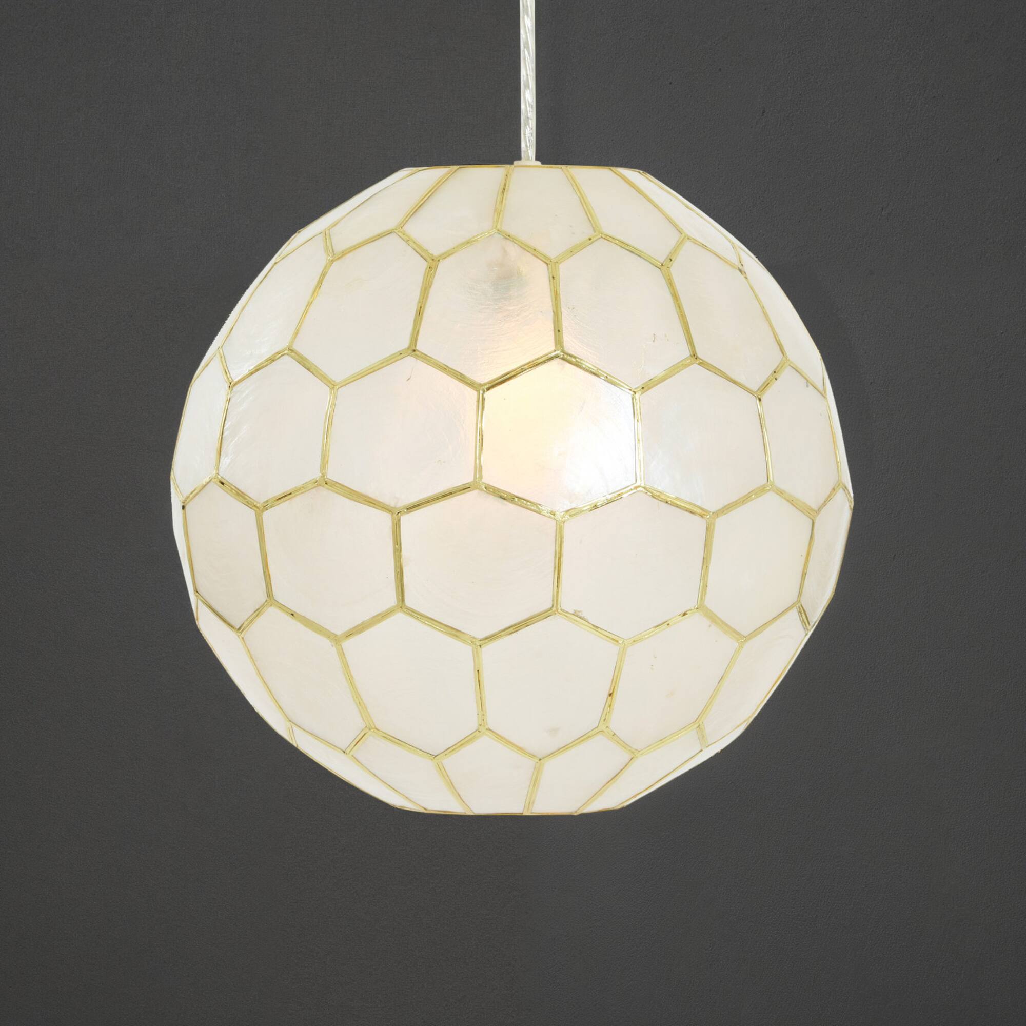 Hello Honey® Capiz Honeycomb Globe Pendant Light